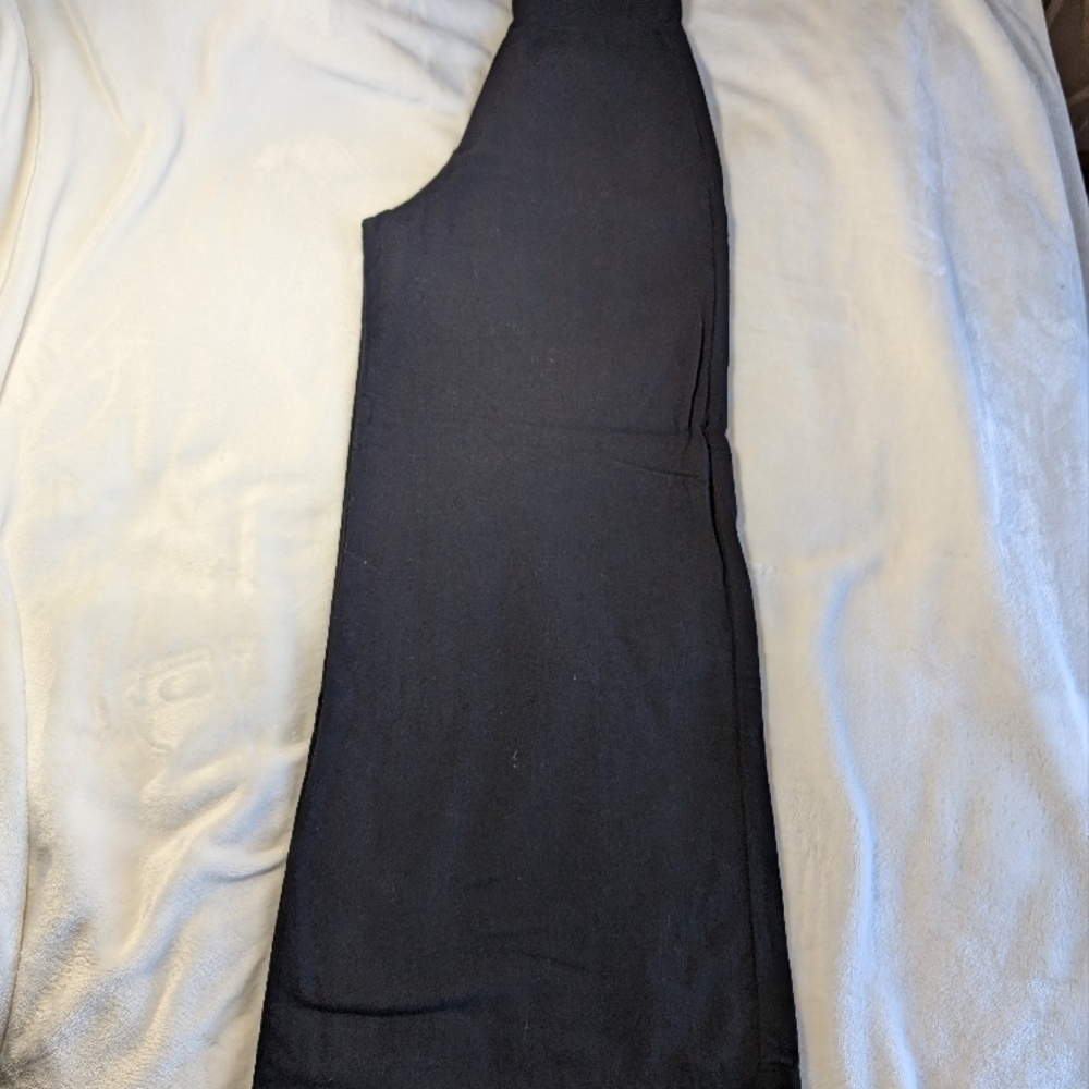 Wide leg flowy linen trouser black high waist